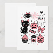 Niedliches Halloween-Muster Feiertagskarte (Vorne/Hinten)