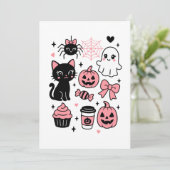 Niedliches Halloween-Muster Feiertagskarte (Stehend Vorderseite)
