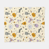 Niedliches Halloween-Muster Fleecedecke (Vorderseite (Horizontal))