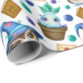 Niedliches Halloween-Muster Geschenkpapier (Rolleneckpunkt)