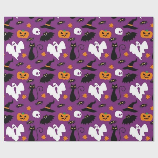 Niedliches Halloween-Muster Geschenkpapier (Flach)