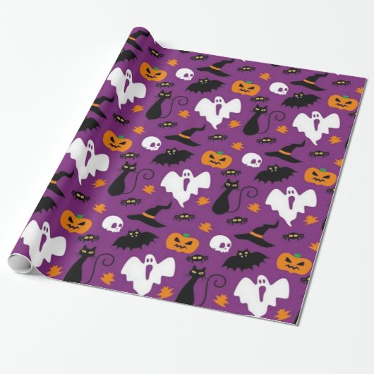 Niedliches Halloween-Muster Geschenkpapier (Ungerollt)