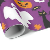Niedliches Halloween-Muster Geschenkpapier (Rolleneckpunkt)