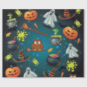 Niedliches Halloween-Muster Geschenkpapier (Flach)