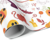 Niedliches Halloween-Muster Geschenkpapier (Rolleneckpunkt)