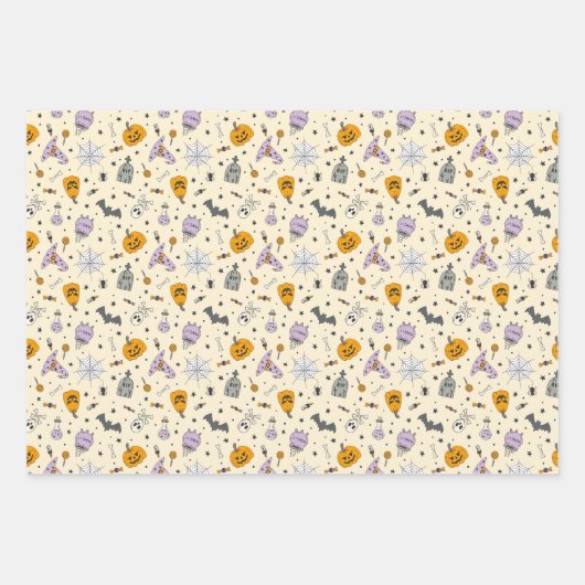 Niedliches Halloween-Muster Geschenkpapier Set (Vorderseite 3)