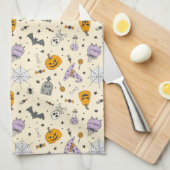 Niedliches Halloween-Muster Geschirrtuch (Viertel Falte)