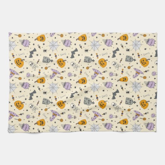 Niedliches Halloween-Muster Geschirrtuch (Horizontal)