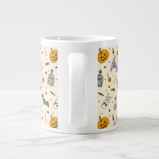 Niedliches Halloween-Muster Jumbo-Tasse (Rückseite)