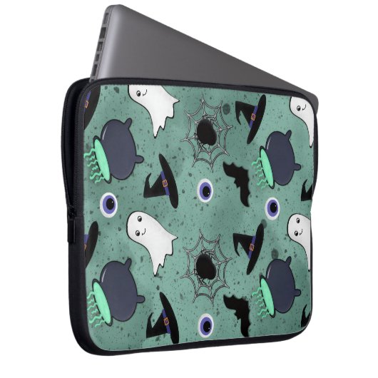 Niedliches Halloween-Muster Laptopschutzhülle (Vorne Rechts)
