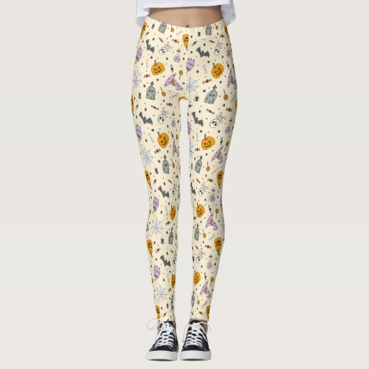 Niedliches Halloween-Muster Leggings (Vorderseite)