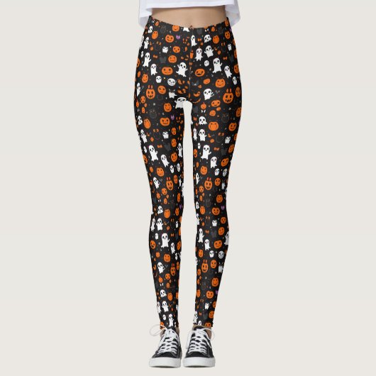 Niedliches Halloween-Muster Leggings (Vorderseite)