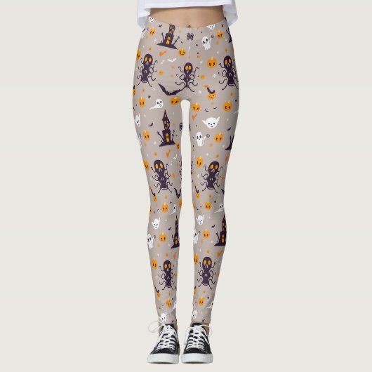 Niedliches Halloween-Muster Leggings (Vorderseite)