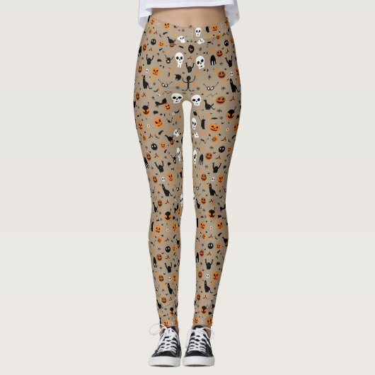 Niedliches Halloween-Muster Leggings (Vorderseite)