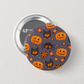 Niedliches Halloween-Muster-lila Hintergrund Button (Vorne & Hinten)