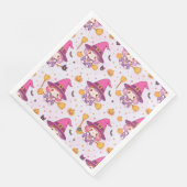 Niedliches Halloween-Muster mit Kürbishexe Serviette (Ecke)