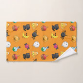 Niedliches Halloween-Muster mit orangefarbenem Hin Badhandtuch Set (Handtuch)