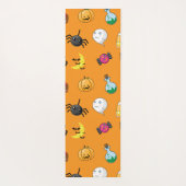 Niedliches Halloween-Muster mit orangefarbenem Hin Yogamatte (Rückseite)