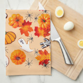 Niedliches Halloween-Muster mit Pumpkins, Geistern Geschirrtuch (Viertel Falte)