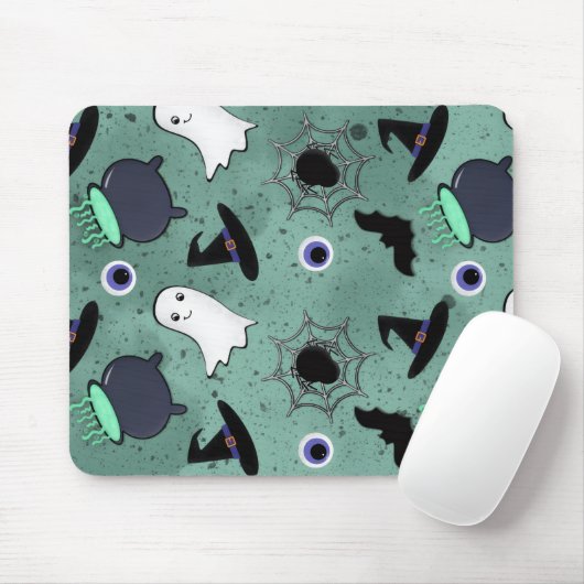 Niedliches Halloween-Muster Mousepad (Mit Mouse)