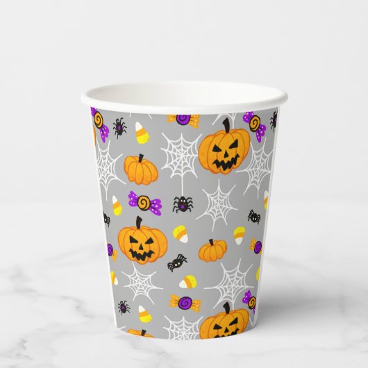 Niedliches Halloween-Muster Pappbecher (Rückseite)