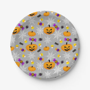 Niedliches Halloween-Muster Pappteller
