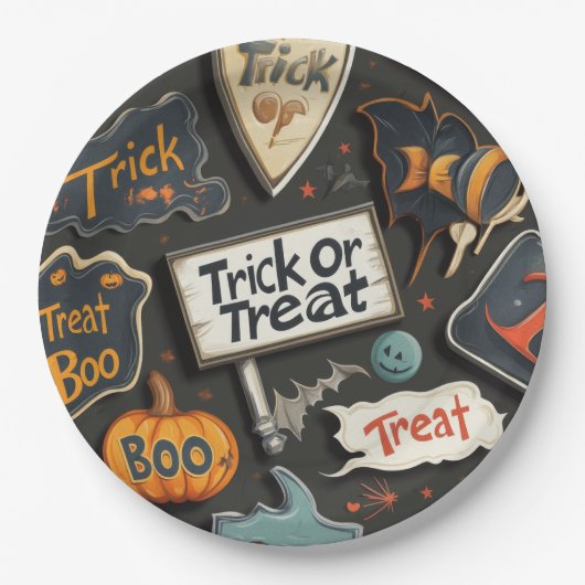 Niedliches Halloween-Muster Pappteller (Vorderseite)