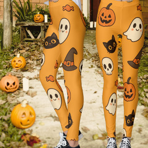 Niedliches Halloween-Muster - Pumpkins, Geister un Leggings