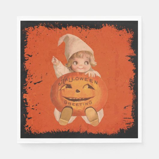 Niedliches Halloween Napkins, Vintages Halloween Serviette (Vorderseite)