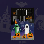 Niedliches Halloween Night Monster Pumpkin Paint P Einladung