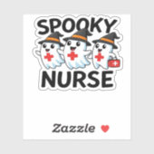 Niedliches Halloween Nurse Ghosts Cartoon Classic Aufkleber (Blatt)