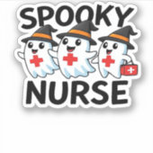 Niedliches Halloween Nurse Ghosts Cartoon Classic Aufkleber (Vorderseite)