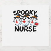 Niedliches Halloween Nurse Ghosts Cartoon Classic Schaumweinetikett (Einzelnes Label)