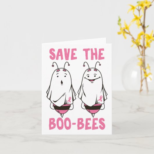 Niedliches Halloween-Oktober Brustkrebs-Sensibilis Karte (Gelbe Blume)