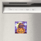 Niedliches Halloween-Oktober Hexenkatze Magnet (In Situ (Geschirrspüler))