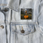 Niedliches Halloween-Orange-Katzen-Batzen Button (Beispiel)