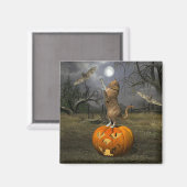 Niedliches Halloween-Orange-Katzen-Batzen Magnet (Vorderseite/Rückseite)