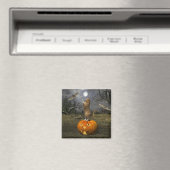 Niedliches Halloween-Orange-Katzen-Batzen Magnet (In Situ (Geschirrspüler))