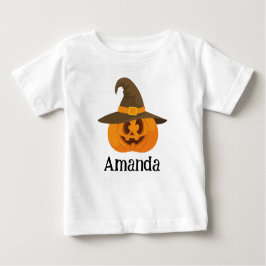 Niedliches Halloween Orange Kürbislaterne Pumpkin Baby T-shirt