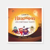 Niedliches Halloween Orange Spooktacular Kinder Serviette (Vorderseite)