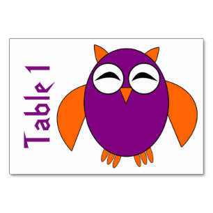 Niedliches Halloween Owl individualisierbares Tabl Tischnummer