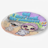 Niedliches Halloween! 👻 Pappteller (Schrägansicht)