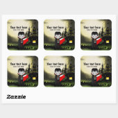 Niedliches Halloween-Party Dracula Quadratischer Aufkleber (Blatt)