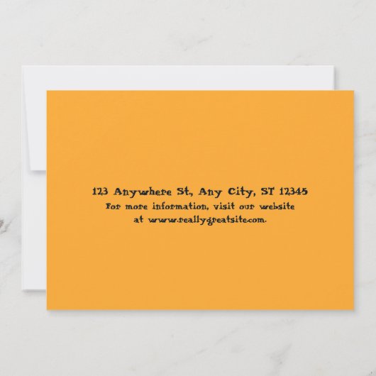 Niedliches Halloween-Party Einladung (Rückseite)