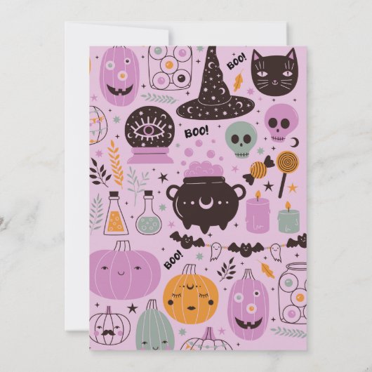 Niedliches Halloween-Party Einladung (Rückseite)
