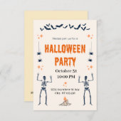 Niedliches Halloween-Party Einladung (Vorne/Hinten)