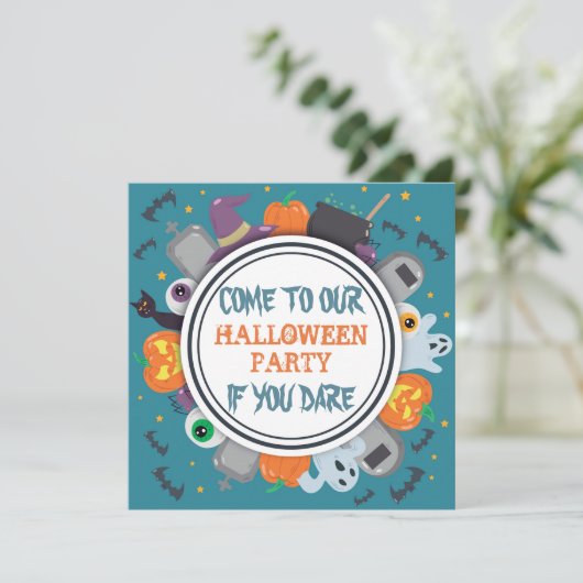 Niedliches Halloween-Party Einladung (Stehend Vorderseite)