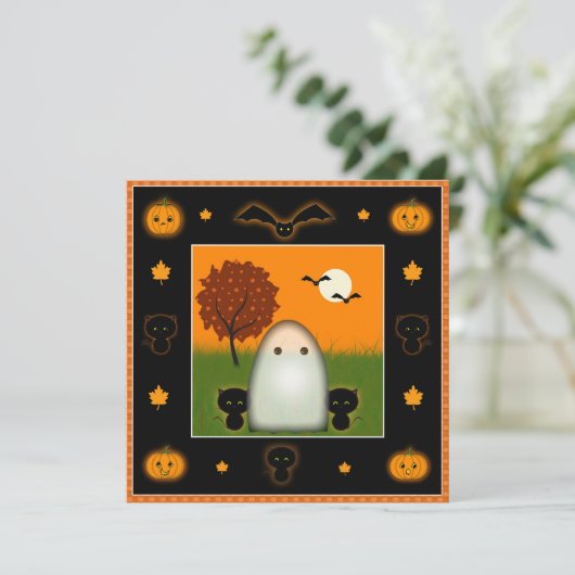 Niedliches Halloween-Party Einladungen (Stehend Vorderseite)