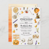 Niedliches Halloween-Party Feiertagspostkarte (Vorne/Hinten)