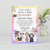 Niedliches Halloween-Party für Kinder Einladung (Stehend Vorderseite)